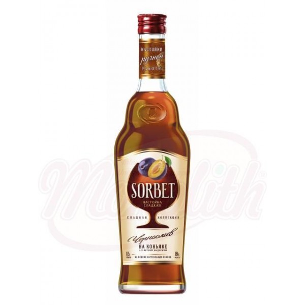 Настойка Сорбет  чернослив на коньяке 18   500 ml - ЛИКЕРЫ