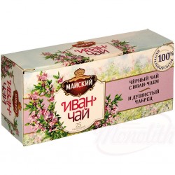 Té ruso negro con flores pequeñas de adelfilla y tomillo "Majskij" 37.5g