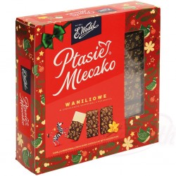 Malvavisco polaco de vainilla en chocolate negro "Ptasie Mleczko" 360g