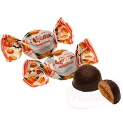Bombon con albaricoque "Volshenbyi Abrikos" en glace de cacao 100g
