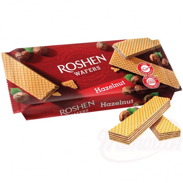Barquillos "Roshen" con relleno de avellana 216g - Dulces